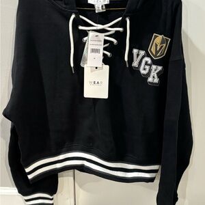NWT Women's Med Black Vegas Golden Knights Lace-Up Pullover Hoodie - $80 MSRP